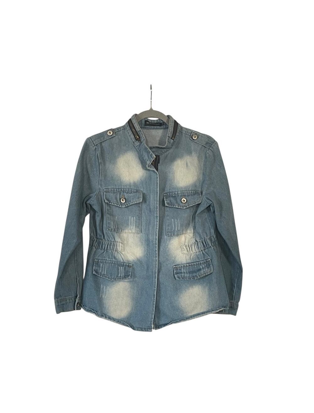 Susielady distressed denim jeans jacket Size XS